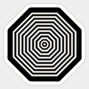 Black and white hexagon illusion Sticker